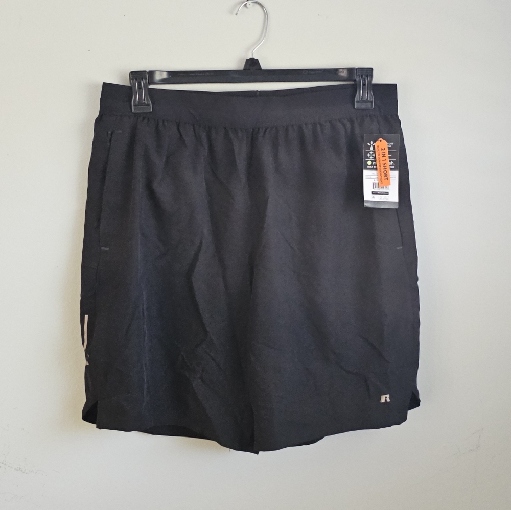 Russell Men's Active 2-in-1 Woven Shorts with Liner Large